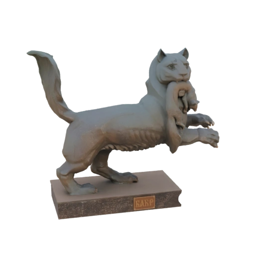 Mother Snow Leopard with Cub Statue