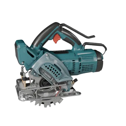 Compact Circular Saw High Poly 3D model, close-up studio render, showing molded plastic, ergonomic handles.