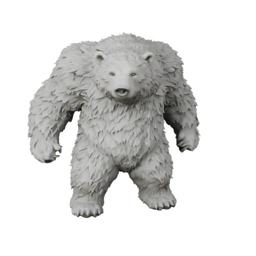 Ours Polaire Haute Poly Modèle 3D - Actif STL Détaillé pour Impression