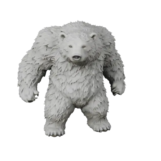 High Poly Polar Bear 3D Model - Detailed STL Asset for Printing
