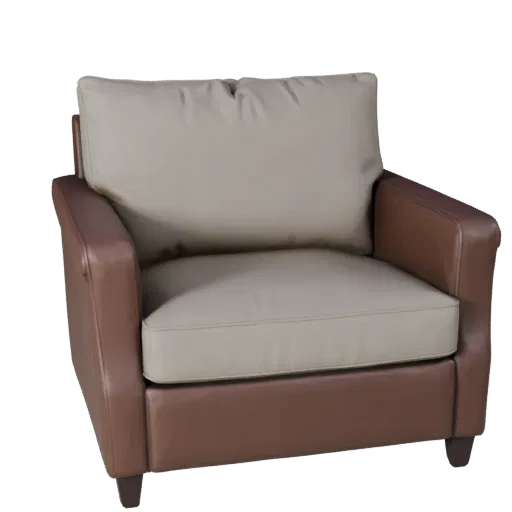 Compact Loveseat High Poly 3D model, living room, close-up studio render, woven fabric detail.