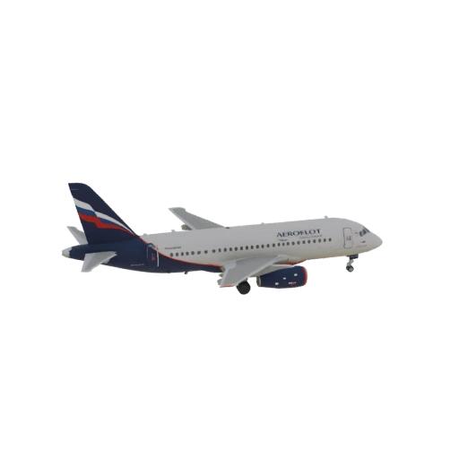 Aeroflot Sukhoi Superjet 100 3D Model