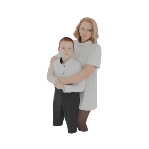 Mother and Son Hugging 3D Model