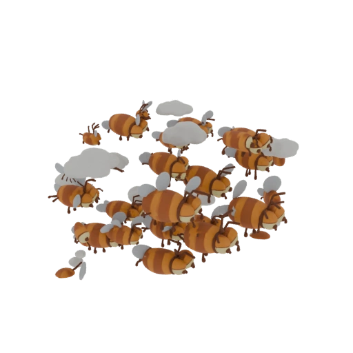 Swarm of Cartoon Bees