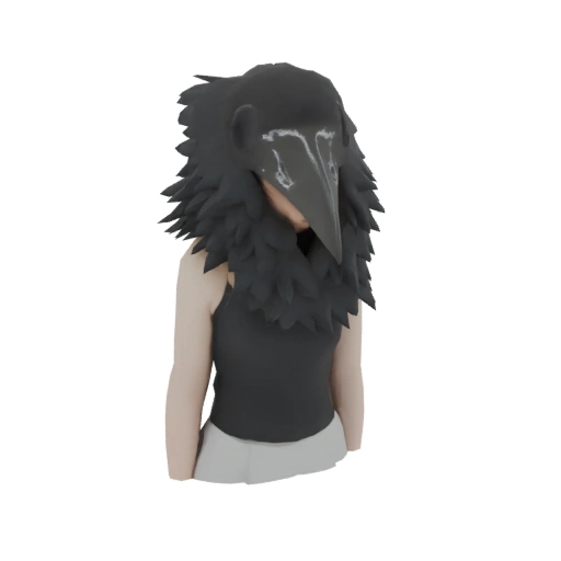 Crow Mask with Feathers