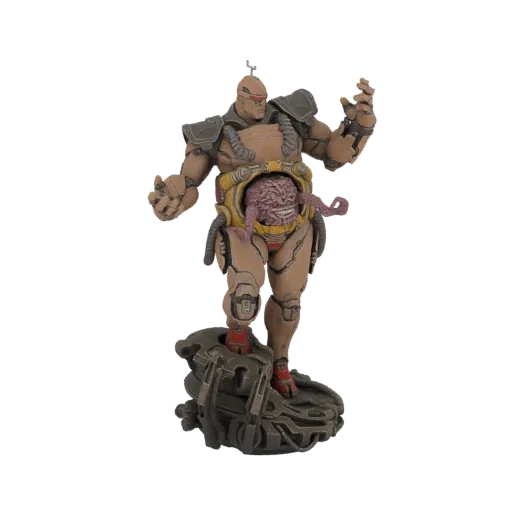 3D model of Krang's android body, a large, muscular figure with exposed mechanical parts and a brain-like creature visible in