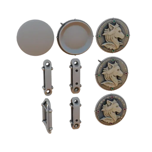 Broche com Motivo Animal em Ouro Modelo 3D, renderização isométrica de exibição colecionável, acabamento em ouro.