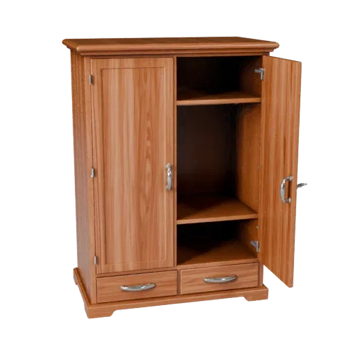 Shaker Wardrobe render detail 3D model, turntable hero render, with clean topology and PBR shading on the cabinet.