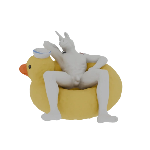 Nude Unicorn on Rubber Duck