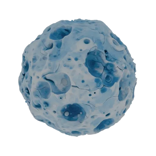 Ice Asteroid Field Printable 3D model, isometric STL render, showing rock, spherical body scale.