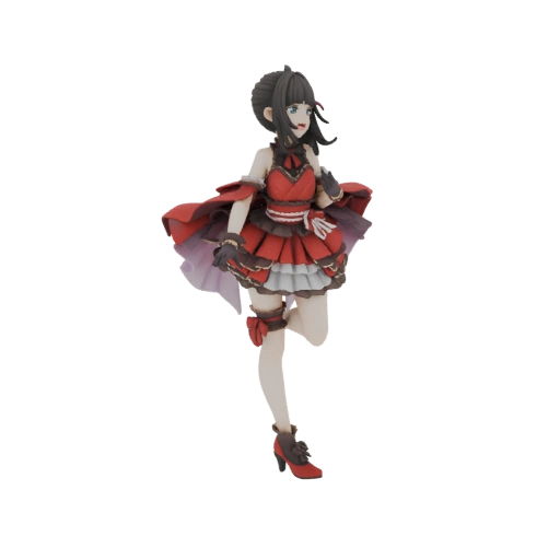 Anime Idol Figure in Red Stage Outfit