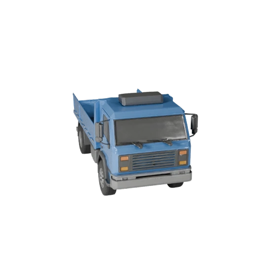 Modelo 3D Camión Furgón Poligonal Bajo para Unity y Unreal PBR Asset