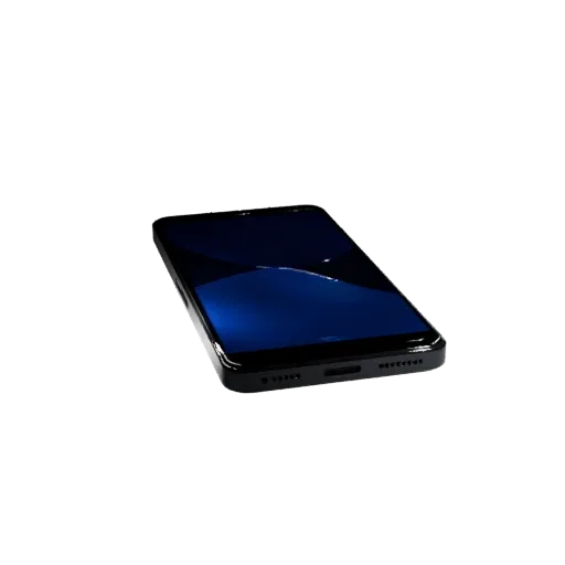 Modello 3D Telefono da Gioco Flagship, vista frontale a tre quarti, rendering in studio con visualizzatore AR, che mostra sch