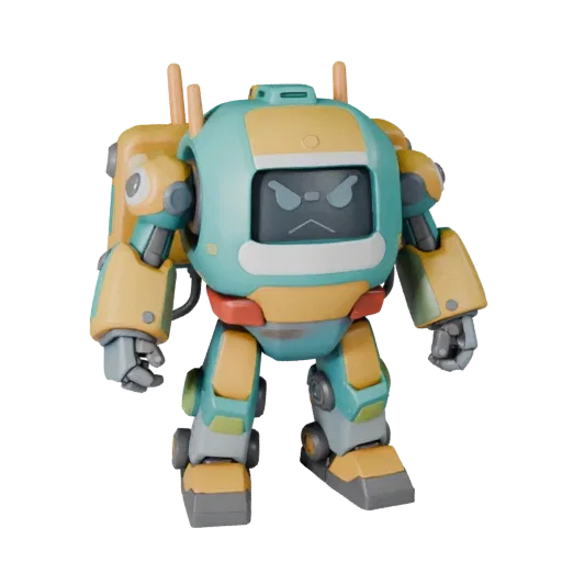 Adventure Robot Figurine stylized 3D model preview showing pose, three-quarter game view and surface detail