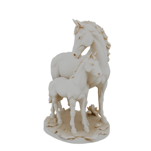 Mother and Foal Horse Sculpture