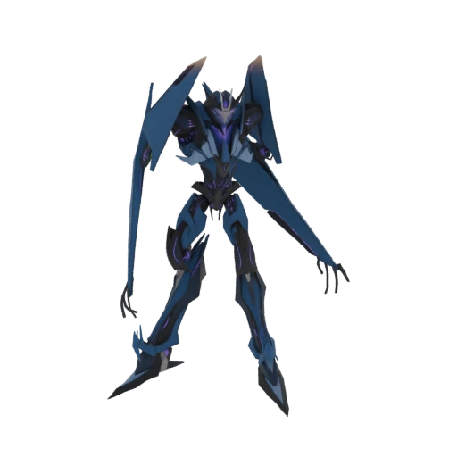 Dark Blue Cybernetic Warrior 3D Model