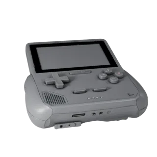 Mini Handheld Console Product Viz 3D model, three-quarter studio product render, showing matte plastic, form detail.