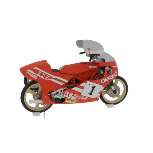 Red and White Racing Motorcycle with Number 1