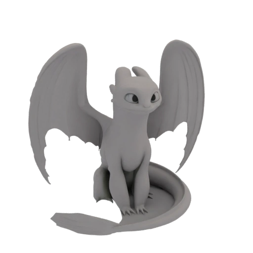 Light Fury Dragon 3D Model