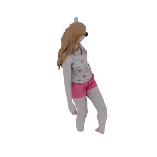 Girl in Floral Tank Top and Pink Shorts