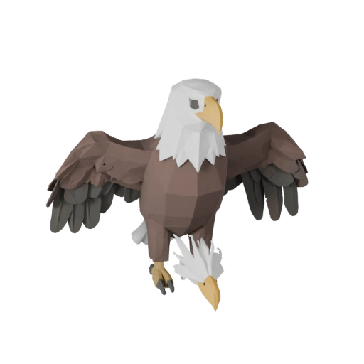 Modèle 3D Pygargue à tête blanche low poly - Asset de jeu Unity avec FBX | PBR