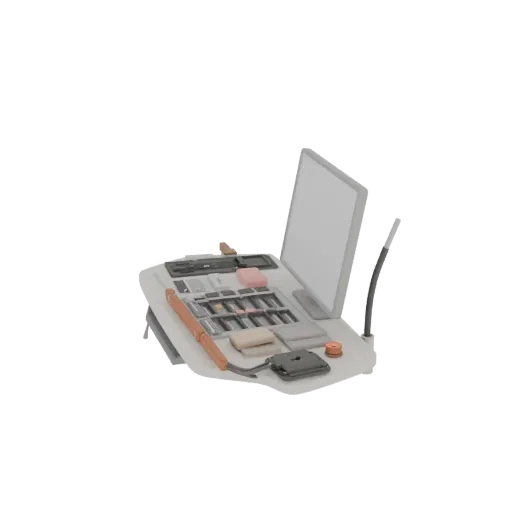 Nursing Training Monitor Education 3D model, three-quarter training render, showing neutral plastics, form detail.