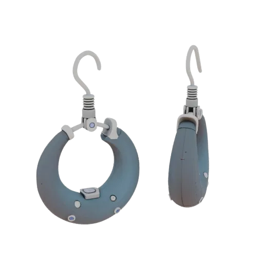 Stud Hoop Earrings print ready 3D model, front view studio render, showing earring form, surface, and scale cues.