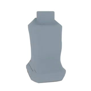 3D model of a blue plastic bottle with visible cracks, presented on a white background.