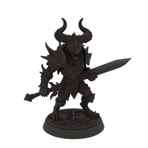 Dunkle Fantasie Dämon Ritter Miniatur STL