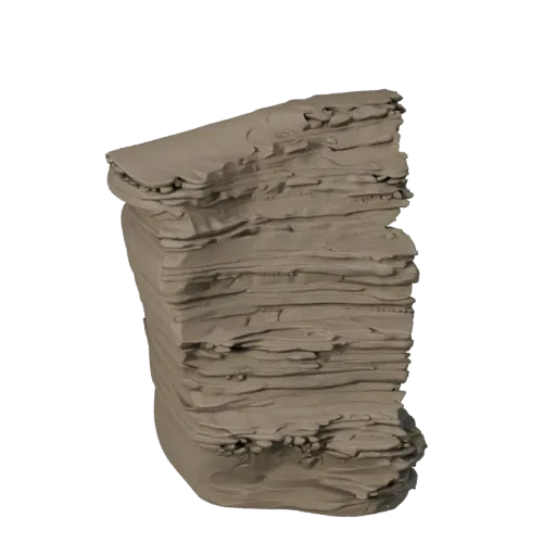 River Pebble Bank Unity 3D model, isometric viewport view, showing stratified stone, water edges.
