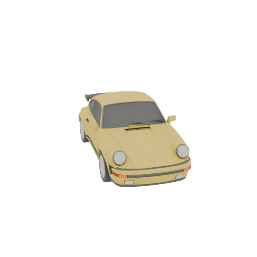 Yellow Porsche 911 Carrera (964) Low-Poly 3D Model