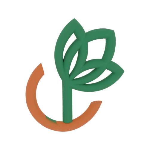 Stylized Leaf and Crescent Logo 3D Model