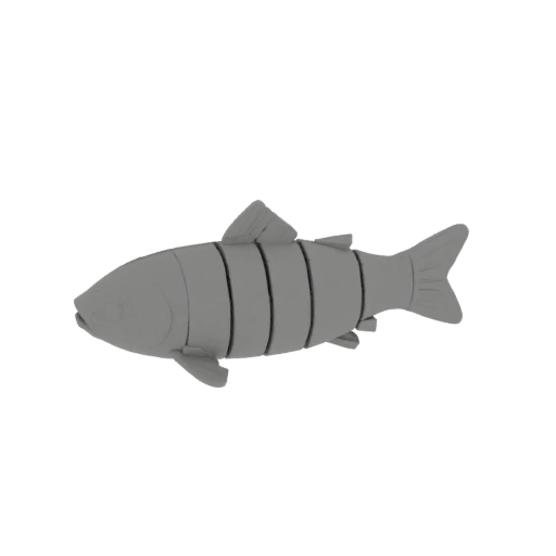 Segmented Crucian Carp Toy, 6 Parts, for 3D Printing