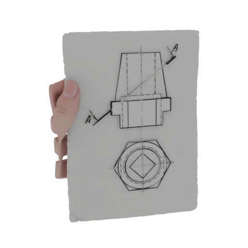 Technical Drawing of a Hexagonal Nut