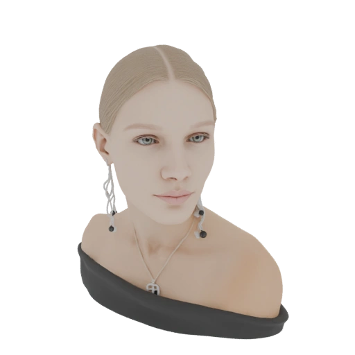 Elegant Woman Bust with Necklace and Earrings