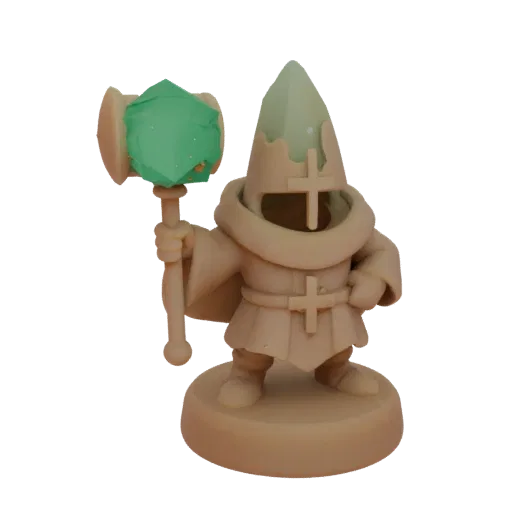 Medieval Dwarf Cleric Miniature STL - Attack