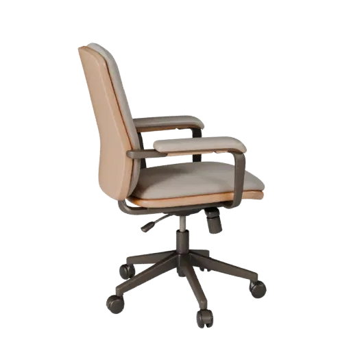 Scandinavian Office Chair Stylized 3D model, office, stylized isometric render, wood detail.