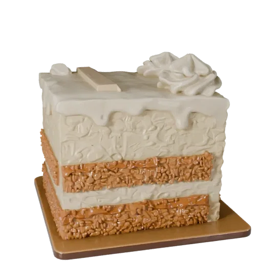 Bakery Layer Cake Realistic 3D model, three-quarter studio render, showing cream, sweet food silhouette.