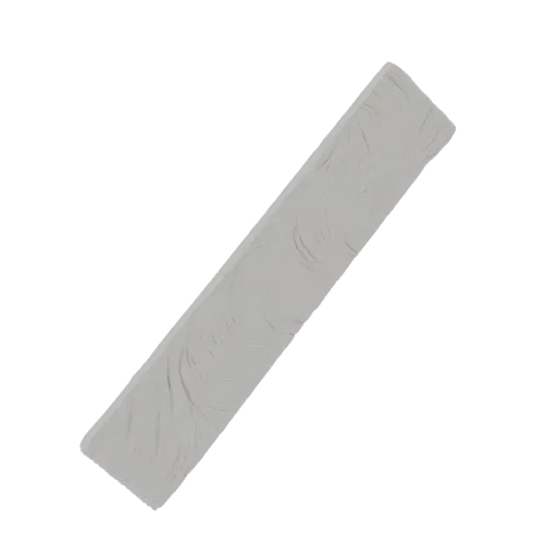 3D model of a light gray rectangular bar with a subtle, wavy texture, presented on a white background.