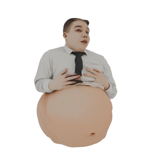 Surprised Man with Large Belly 3D Model