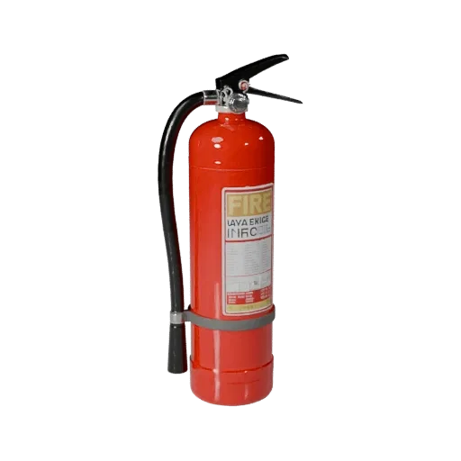 Utility Fire Extinguisher 3D model, side profile view, technical viewport render, showing plastic shells, form detail.