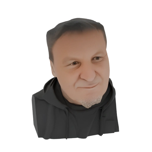 Man with Goatee and Hoodie 3D Model