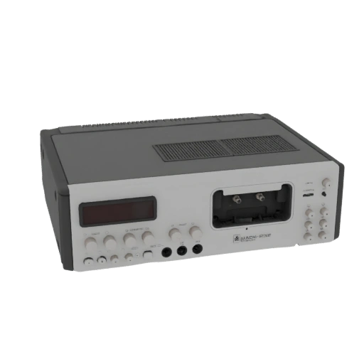 Retro Cassette Player with Digital Display and Knobs