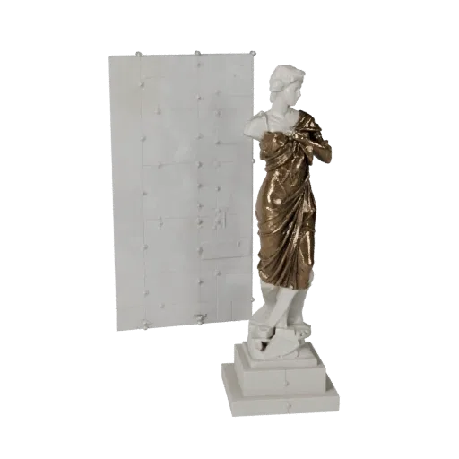Marble Abstract Sculpture modular kit 3D model preview showing silhouette, top-down kitbash view