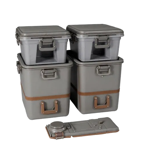 Sealed Storage Bin High Poly 3D model, close-up studio render, showing plastic, usable openings.