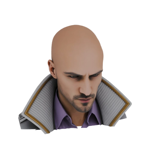 Bald Man with Collar
