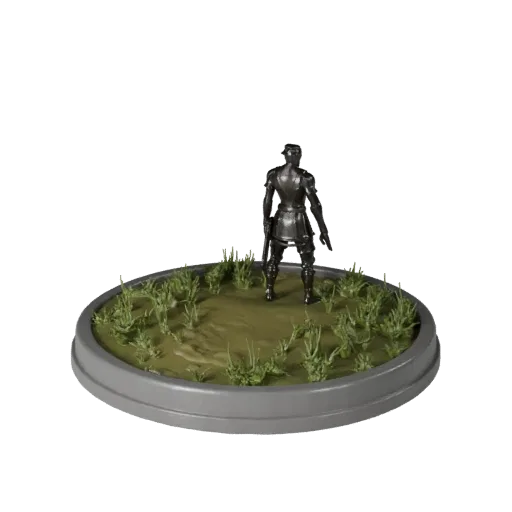 Forest Display Plinth high poly 3D model preview showing rim shape, studio close-up view, height and ground texture