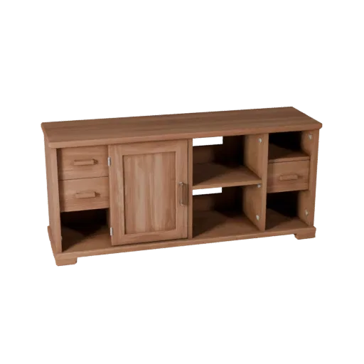Shaker Sideboard 3D model, dining room, three-quarter front view, Unreal Engine viewport, painted wood detail.