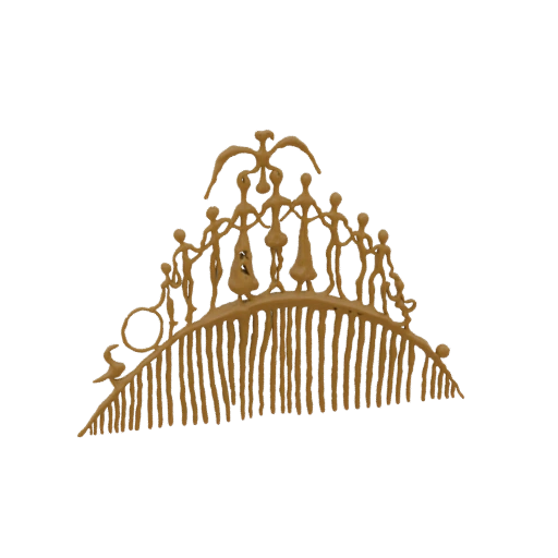 Comb with Dancing Figures and Bird