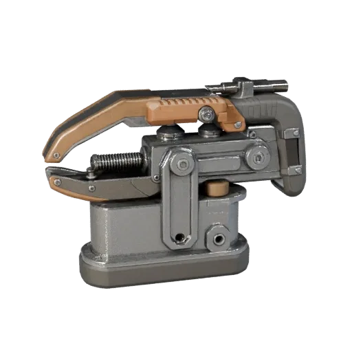 Insulated Clamp Modular 3D model, isometric modular kit view, showing painted metal, clear grip zones.